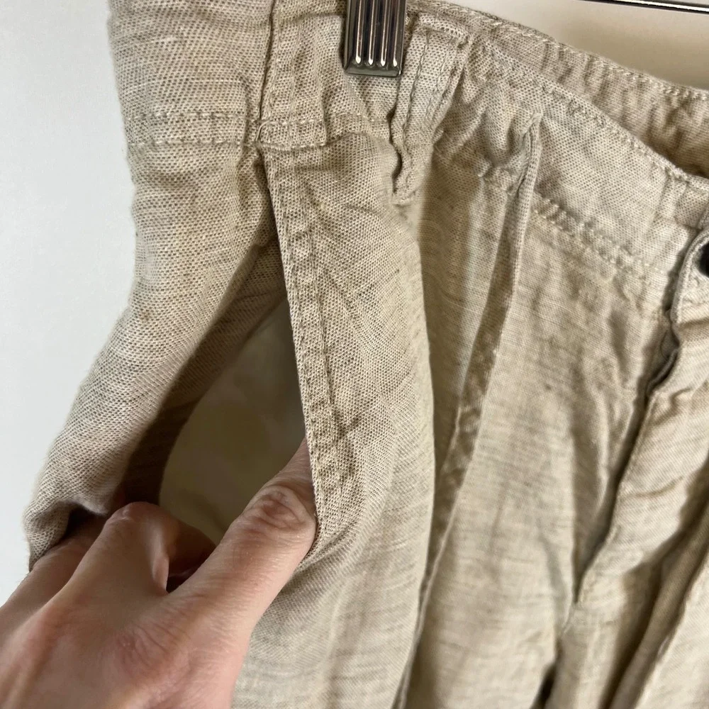 Baird McNutt Linen MURANO Mens 34x32 Casual Drawstring Pants Tan Beige